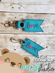 Love Heart Ribbon Shape Snap Tab, Eyelet SET DIGITAL DOWNLOAD embroidery file ITH In the Hoop 0222