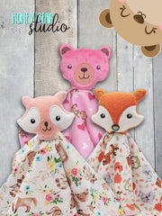 Woodland Animals (1) Fox, Raccoon, Bear Lovey Heads Embroidery and SEWING pattern 4x4 and 5x7 SET DIGITAL DOWNLOAD embroidery file ITH In the Hoop 0323 02