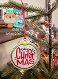 Merry CHRISTmas CIRCLE Applique Ornament 4x4 DIGITAL DOWNLOAD embroidery file ITH In the Hoop Nov 2019