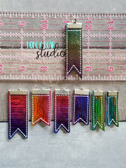 Ribbons Mini Clamp zipper pull DIGITAL DOWNLOAD embroidery file ITH In the Hoop 0122