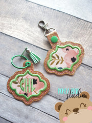 Simple Shapes Applique Moroccan Trellis Snap Tab, Eyelet SET DIGITAL DOWNLOAD embroidery file ITH In the Hoop 0422