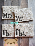 Mr Mrs Wedding Sketch Fill MUG RUG Pack 5x7 ONLY DIGITAL DOWNLOAD embroidery file ITH In the Hoop 1121