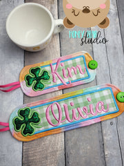 Lucky Clover Shamrock Applique Mug WRAP 5x7, 6x10 SET DIGITAL DOWNLOAD embroidery file ITH In the Hoop 0223