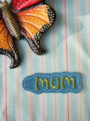MUM snap tab, or eyelet fob for 4x4  DIGITAL DOWNLOAD 1 embroidery file ITH In the Hoop Apr 11 2019