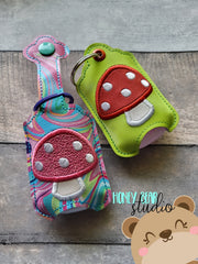 Mushroom Toadstool Woodsy Forest Sanitizer Holder 4x4 And 5x7 single hooping DIGITAL DOWNLOAD embroidery file ITH In the Hoop 0522