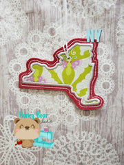 New York State Applique Christmas Ornament AK 4x4 5x7 DIGITAL DOWNLOAD embroidery file ITH In the Hoop
