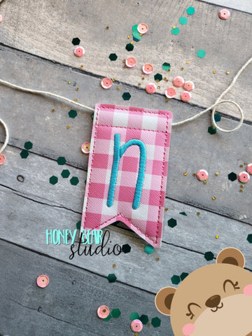 AddiePoo Font Alphabet Letter N Flag Banner Piece 4x4 DIGITAL DOWNLOAD embroidery file ITH In the Hoop 0322