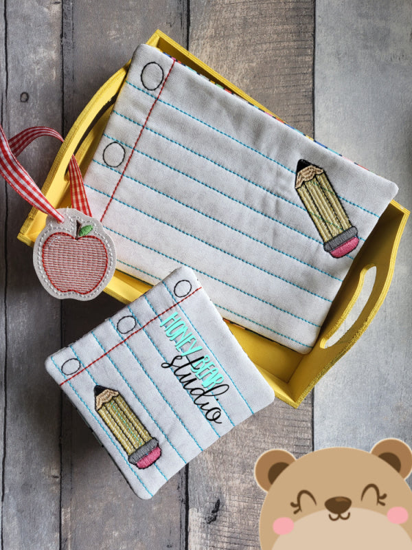 teacher notebook paper MUG RUG Coaster Set 4x4 5x7 Coaster In the Hoop ...