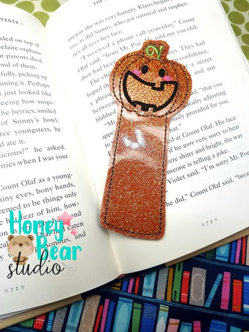 Party Pumpkin Bookmark for 4x4  DIGITAL DOWNLOAD embroidery file ITH In the Hoop