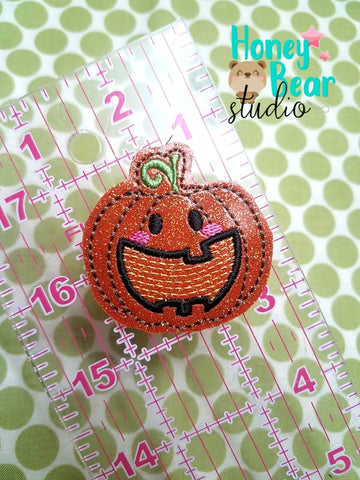 Party Pumpkin feltie SET, feltie, charm or zipper pull eyelet for 4x4  DIGITAL DOWNLOAD embroidery file ITH In the Hoop