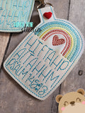 He is Faithful Rainbow Memory Verse Snap Tab Eyelet Set 4x4 5x7 DIGITAL DOWNLOAD embroidery file ITH In the Hoop 1221