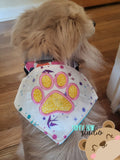 In the Hoop Paw Print Pet Bandana for 4x4, 5x7, 6x10, 8x12  DIGITAL DOWNLOAD embroidery file ITH In the Hoop 0223