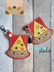 Pizza Pie Slice Kawaii Foods Gift Card Holder Applique 4x4, 5x7 Snap Tab, Eyelet SET DIGITAL DOWNLOAD embroidery file ITH In the Hoop 0922
