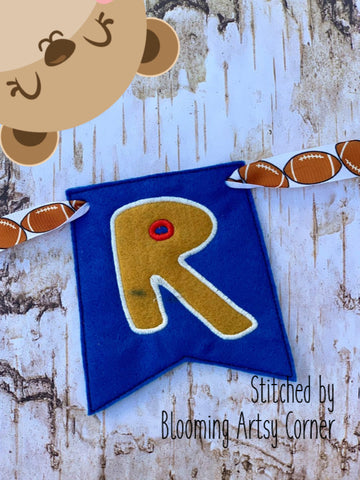 Applique Alphabet Letter R Party Pumpkin Banner Piece for 4x4, 5x7, DIGITAL DOWNLOAD embroidery file ITH In the Hoop