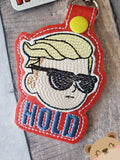 STONK HOLD Dude snap tab, or eyelet fob for 4x4  DIGITAL DOWNLOAD embroidery file ITH In the Hoop 0221