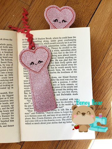 Sweet Heart Kawaii Book Mark Bookmark for 4x4  DIGITAL DOWNLOAD embroidery file ITH In the Hoop Jan 10 2019
