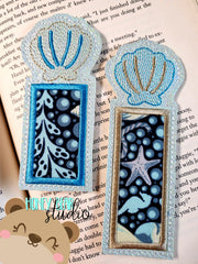 Sea Shell Applique Bookmark Regular for 4x4 and 5x7 DIGITAL DOWNLOAD embroidery file ITH In the Hoop 0622