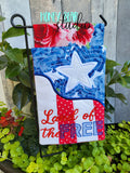 Stars and Stripes Freedom Mini Garden Flag 5x7, 6x10 DIGITAL DOWNLOAD embroidery file ITH In the Hoop 0422