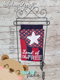 Stars and Stripes Freedom Mini Garden Flag 5x7, 6x10 DIGITAL DOWNLOAD embroidery file ITH In the Hoop 0422
