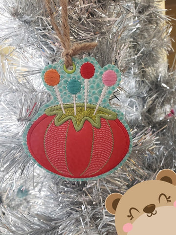 Sewing Notions Tomato Pin Cushion Applique Ornament 4x4 DIGITAL DOWNLOAD embroidery file ITH In the Hoop Nov 2019
