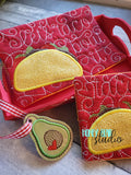 Taco Avocado Let's Taco Bout It Applique COASTER and MUG RUG Set 4x4 5x7  DIGITAL DOWNLOAD embroidery file ITH In the Hoop 0422