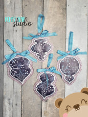 Vintage Shapes Applique Ornament Pack SET 2 4x4 DIGITAL DOWNLOAD embroidery file ITH In the Hoop 1222