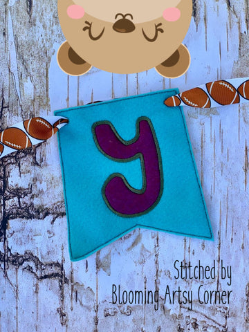 Applique Alphabet Letter Y Party Pumpkin Banner Piece for 4x4, 5x7, DIGITAL DOWNLOAD embroidery file ITH In the Hoop