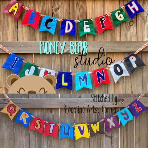 Applique Alphabet Letter FULL SET! A to Z Party Pumpkin Banner Piece for 4x4, 5x7, DIGITAL DOWNLOAD embroidery file ITH In the Hoop