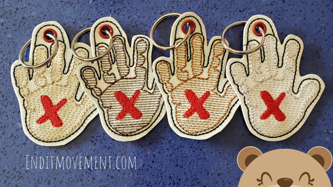 End Slavery RED X End It Now Awareness Charity Snap Tab, Eyelet SET DIGITAL DOWNLOAD embroidery file ITH In the Hoop Feb 7, 2019