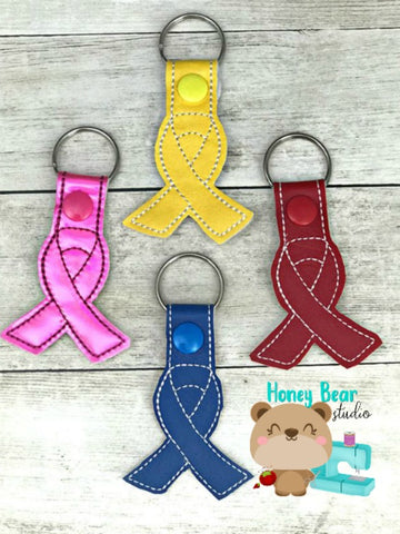 VALUE PACK Awareness Ribbon 2 inch small 10 files! snap tab, or eyelet fob for 4x4  DIGITAL DOWNLOAD embroidery file ITH In the Hoop Mar 30, 2019
