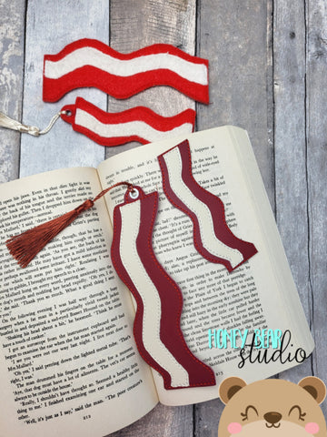 Bacon Strip Breakfast Bookmark Regular for 4x4 and 5x7 DIGITAL DOWNLOAD embroidery file ITH In the Hoop 0423 02