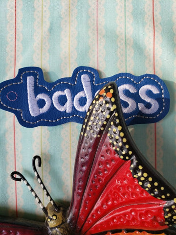 DIRTY WORD, SWEAR WORD, BADa$& bad snap tab, or eyelet fob for 4x4  DIGITAL DOWNLOAD 1 badass embroidery file ITH In the Hoop Apr 11 2019