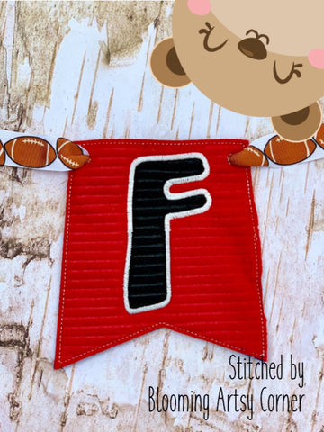 Applique Alphabet Letter F Party Pumpkin Banner Piece for 4x4, 5x7, DIGITAL DOWNLOAD embroidery file ITH In the Hoop