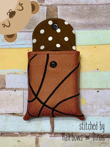 SKRIBBLE Sports Basketball Crayon Snap Pouch for Vinyl 5x7 DIGITAL DOWNLOAD embroidery file ITH In the Hoop
