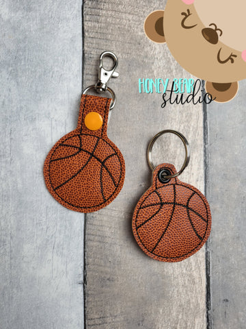 Basketball Bean Stitch Simple FAST Fob snap tab, or eyelet key fob  set 4x4  DIGITAL DOWNLOAD embroidery file ITH In the Hoop 0822