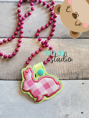 BEAD SNAPPER Necklace Add on Bunny Applique 4x4  DIGITAL DOWNLOAD embroidery file ITH In the Hoop 0122