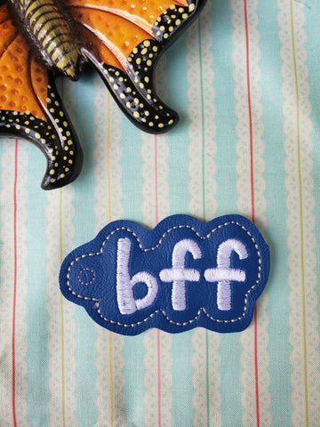 BFF Best Friend snap tab, or eyelet fob for 4x4  DIGITAL DOWNLOAD 1 embroidery file ITH In the Hoop Apr 11 2019