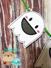 BOO Ghost Party Pumpkin Banner Piece for 4x4, 5x7, 6x10, 8x12 DIGITAL DOWNLOAD embroidery file ITH In the Hoop