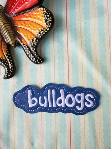 BULLDOGS snap tab, or eyelet fob for 4x4  DIGITAL DOWNLOAD 1 embroidery file ITH In the Hoop Apr 11 2019