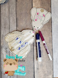 Bunny Rabbit Tic Tac Toe Dry Erase Reusable Marker Activity 4x4, 5x7, DIGITAL DOWNLOAD embroidery file ITH In the Hoop Mar 2020