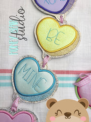 Conversations Hearts 3D Door Wall Hanger Set  for 4x4 ONLY DIGITAL DOWNLOAD embroidery file ITH In the Hoop 0123