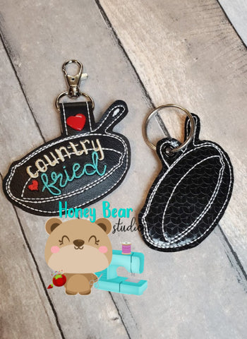 Cast Iron Skillet Country Fried Snap Tab, Eyelet SET DIGITAL DOWNLOAD embroidery file ITH In the Hoop Mar 2020