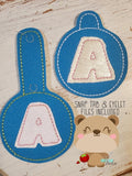 CHONKY Font FULL ALPHABET A-Z  Applique  snap tab, or eyelet fob for 4x4  DIGITAL DOWNLOAD embroidery file ITH In the Hoop 082020