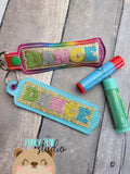 Dance Block Letters Back Pocket Lip Balm Holder 4x4 and 5x7 DIGITAL DOWNLOAD embroidery file ITH In the Hoop 0123