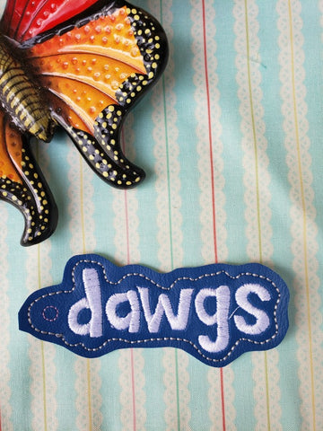 DAWGS snap tab, or eyelet fob for 4x4  DIGITAL DOWNLOAD 1 embroidery file ITH In the Hoop Apr 11 2019