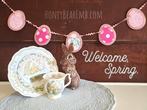 Easy Applique Easter Egg Banner Piece  DIGITAL DOWNLOAD embroidery file ITH In the Hoop Feb 19, 2019