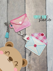 Teeny Tiny Envelope Love Letter Valentine Love Snap Tab, Eyelet SET DIGITAL DOWNLOAD embroidery file ITH In the Hoop 1222