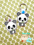 Kawaii Panda Bear snap tab or eyelet for 4x4  DIGITAL DOWNLOAD embroidery file ITH In the Hoop March 11, 2019