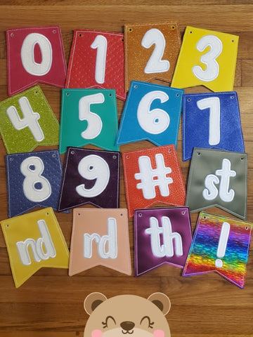 Numbers and Symbols FULL SET! Party Pumpkin Banner Piece for 4x4, 5x7, DIGITAL DOWNLOAD embroidery file ITH In the Hoop JUL 2020