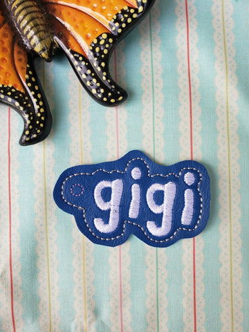 GIGI snap tab, or eyelet fob for 4x4  DIGITAL DOWNLOAD 1 embroidery file ITH In the Hoop Apr 11 2019